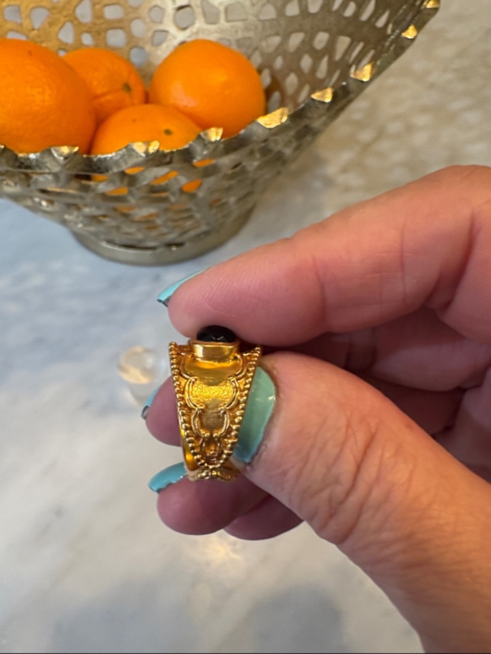 Julie Vos Trieste Statement Ring in Black - Picture 5 of 5